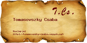 Tomasovszky Csaba névjegykártya